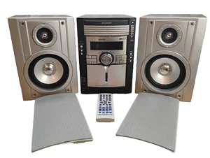 Sharp XL-MP131 5 CD Changer Cassette Tape Player 170W Speakers w/Remote, Tested - Picture 1 of 24