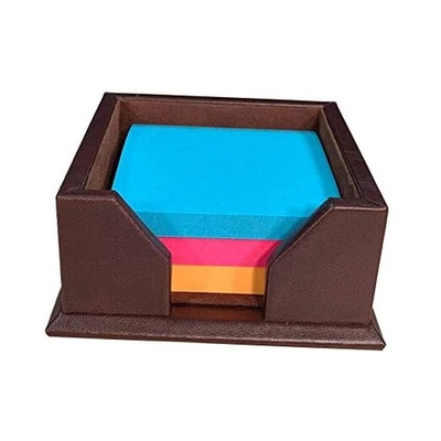 Porta billetes de cuero marrón chocolate Dacasso, 3 pulgadas por 3 pulgadas  Foto 1 de 4