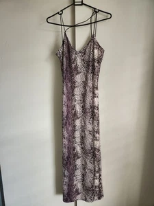 Snakeskin print bodycon fit Ladies evening party long dress size 10 uk - Picture 1 of 8