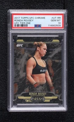2017 Topps Chrome UFC Tier 1 Ronda Rousey #UT-RR PSA 10 GEM MT - Image 1 of 2