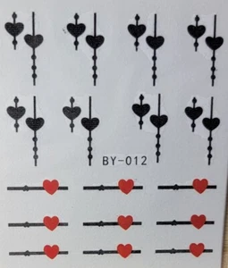 Nail Art Decal Stickers - Hearts - Ships from U.S. BY-012 - Imagen 1 de 2