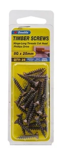 2x Zenith COUNTERSUNK HEAD TIMBER SCREWS 8Gx25mm 25Pcs Florentine Bronze - Picture 1 of 1