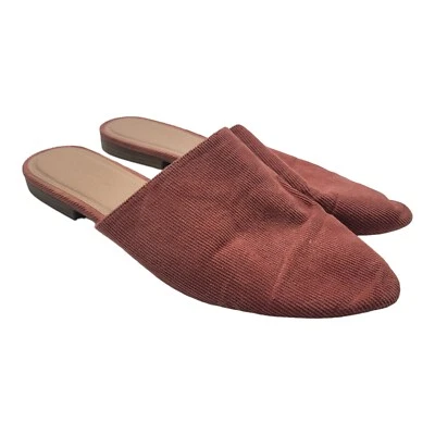  OLD NAVY Classic Mules Womens Sz 10 Corduroy Orange Slides Flats Loafers  - Imagem 1 de 4
