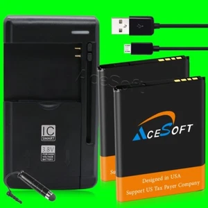 Large Power 2 x 1520mA Excellent Battery Charger Cable f Alcatel QuickFlip 4044C - Picture 1 of 1
