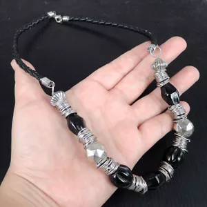 Collar de cuentas de vidrio de cerámica negra joyería 50 mm (20 pulgadas) - Imagen 1 de 3