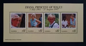Namibia Stamps 1998 Princess Diana In Memoriam Minisheet - Picture 1 of 2