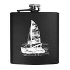 6oz (170ml) 'Sail Boat' Pocket Hip Flask (HP00005286)