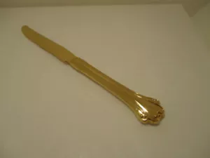 Set 4 FB Rogers GOLDEN AMERICAN CHIPPENDALE DINNER KNIVES Gold Electroplate - Picture 1 of 2