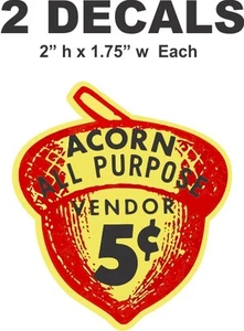 2 decalcomanie vinile vending ghiande nord-occidentali venditore 5 centesimi - Foto 1 di 1
