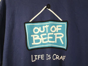 T-shirt girocollo manica corta blu Life Is Crap Out Of Beer grande - Foto 1 di 11