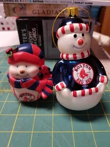 (2)Boston Red Sox Christmas Ornament Lot 1 Plays Music - Picture 1 of 5