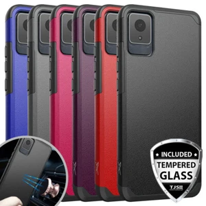Per TCL K11 Custodia Telefono Montaggio Cover Ibrida Rigida Amichevole + Vetro Temperato - Foto 1 di 49
