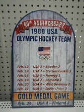 1980 USA OLYMPIC HOCKEY TEAM 40TH ANNIVERSARY WOOD SIGN-MIRACLE ON ICE-ON SALE
