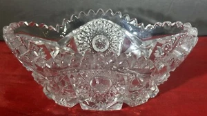 Vintage Imperial Glass Lead Crystal Oval Serving Dish Bowl Sawtooth Edge 50’s - Picture 1 of 13