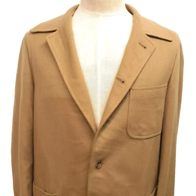 Bullock & Jones Men's 40 R Tan 5 Button 100% Cashmere Car Coat Jacket Blazer USA - Image 1 of 4