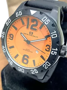 Oceanaut Men's Watch OC2712 Quartz Aqua One Orange Dial Black Rubber Band 48mm - Picture 1 of 14