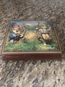 Vintage Hummel Wooden Musical Jewelry Box. Plays " Beautiful Blue Danube " Italy - Picture 1 of 4