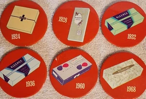 Vintage Kleenex Tissues 3" Advertising Pinback Button Lot 6 Badges 1922 - 1968 - Picture 1 of 11