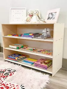 Montessori Toy Shelf - Wooden Furniture Playroom Toyshelf - 36" 3-Shelves - Picture 1 of 9