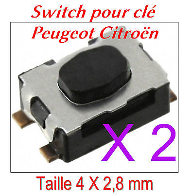 2x Switch Bouton De Clé Pliante Pour Peugeot 207 308 407 807 1007 3008 RCZ 4007 • 5.25€