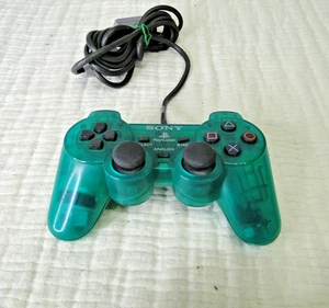 OEM Sony PlayStation PS1 PS2 Controller Emerald Green Analog SCPH-1200 - Picture 1 of 6