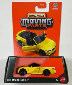 2020 BMW M4 Cabriolet Yellow Convertible, Matchbox Moving Parts Diecast Licensed - Picture 1 of 6