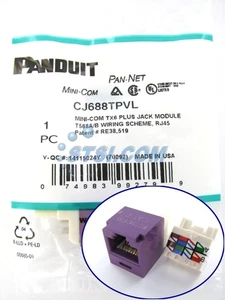 Módulo Jack Mini-Com Panduit CJ688TPVL Cat6, Violeta ~STSI - Imagen 1 de 3