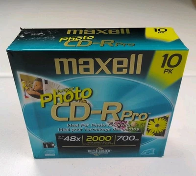 New Sealed Maxell CD-R Pro 700mb Professional Quality 10 Pack Blank CDs Cases - Image 1 of 4
