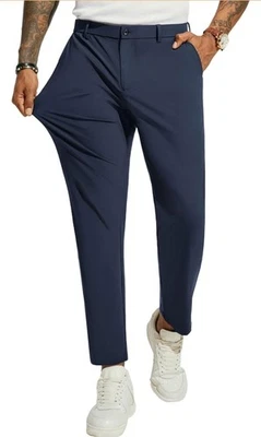 PJ PAUL JONES Men 4 Way Stretch Golf Pants Casual Slim Fit Cropped Tapered Dress — 第 1/4 张图片