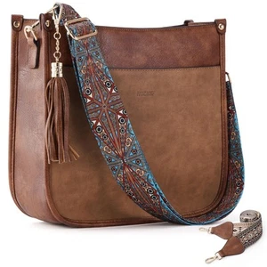 Vegan Leather Crossbody Bags Purse for Women Trendy Tassel Hobo Handbag Women... - Picture 1 of 8