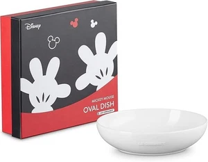 Le Creuset Disney Mickey Mouse Oval Dish 19cm 650ml White Stoneware Japan New - Picture 1 of 8