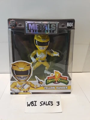 Mighty Morphine Power Rangers Yellow Ranger M404. Metal fundido a presión 4" nuevo precintado Foto 1 de 4