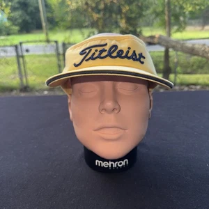 Vintage Titleist Golf USA Adjustable Visor Hat Embroidered Footjoy Yellow Cap - Picture 1 of 5