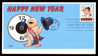 Mayfairstamps US FDC 1999 Washington D.C. 2000 Happy New Year First Day Cover aa - Image 1 of 2