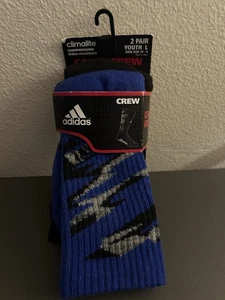 adidas Boys 2 Pair Compression and Odor Resistant Socks - Size 3Y-9 - Picture 1 of 9