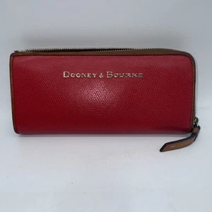 Dooney & Bourke Red Zippered Wallet Purse - Picture 1 of 9