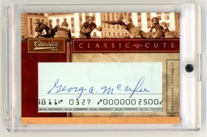 2010 Panini Classics #32 George McAfee Classic Cuts Cut Signatures /90 Auto HOF - Picture 1 of 2