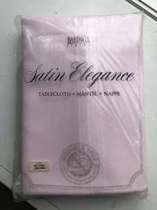 Pink Bardwil Linens Satin Elegance Table Cloth Tablecloth Oblong 60 X 140 12-16 - Picture 1 of 6