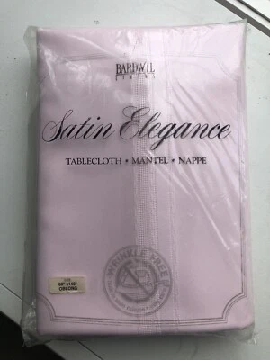 Pink Bardwil Linens Satin Elegance Table Cloth Tablecloth Oblong 60 X 140 12-16 - Image 1 of 4