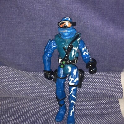 2005 LANARD GILLS FROGMAN BLUE Máscara de Chama 3,75” FIGURA DE AÇÃO ESQUADRÃO MILITAR DO MAR - Imagem 1 de 2