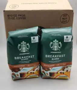 Starbucks Breakfast Blend Ground Coffee - 6 Pack (12oz Bags) | Medium Roast - Picture 1 of 3