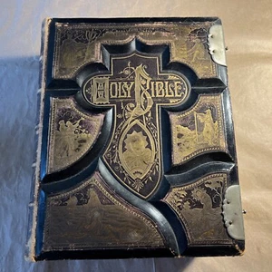 Antique Thomas C. Joyce. - The Illustrated Explanatory Family Holy Bible - Ohio - Picture 1 of 19
