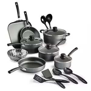 Primaware 18 Piece Non-Stick Cookware Set, Steel Gray - Imagen 1 de 12