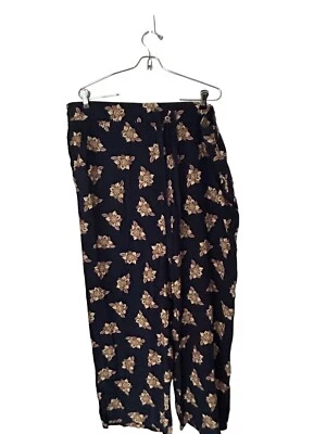Ann Taylor Loft High Rise Azul Floral Fluido Pantalones Nuevo Talla XL Foto 1 de 3