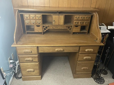 antique oak roll top desk Cover