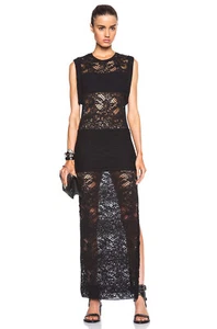 Maxi Vestido IRO Feliane Crochet Encaje en Negro Talla FR 34 US 0 - 2 XS - Imagen 1 de 6