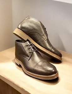 Scarpe Marc Joseph uomo 9 eleganti stivaletto pelle marrone punta cappuccio brogue New York oro - Foto 1 di 9
