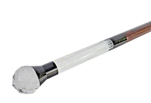 UNIQUE Crystal Handle / Light Up Lucite / Wood 36" Walking Cane Stick - Picture 1 of 5