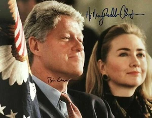 Bill Clinton Hillary Clinton Autographed Signed 8x10 Photo REPRINT - Picture 1 of 2