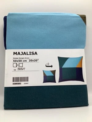 IKEA Majalisa 20x20" Cushion Cover Blue Green/Yellow  504.257.65 - New - Image 1 of 3